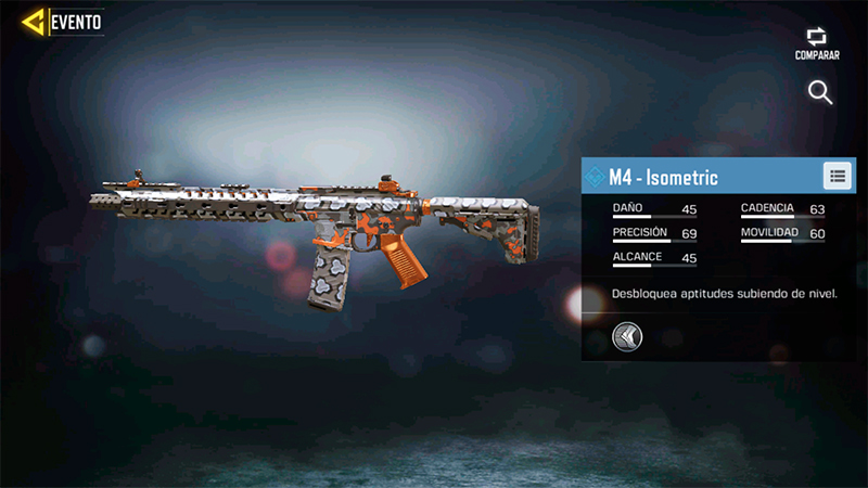 Arma M4 Isometric del evento Brazo Cohete de Call of Duty Mobile