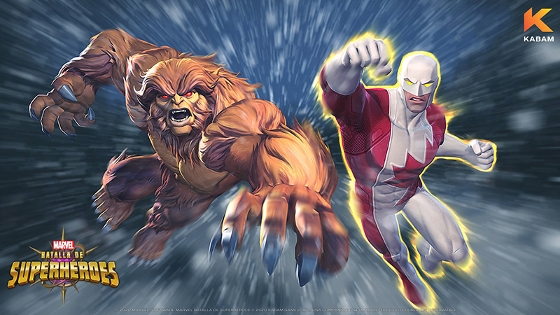 Guardian y Sasquatch en Marvel Batalla de Superhéroes