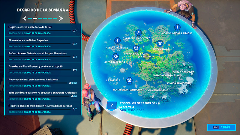 Desafíos semana 4 de la Temporada 3 del Capítulo 2 de Fortnite