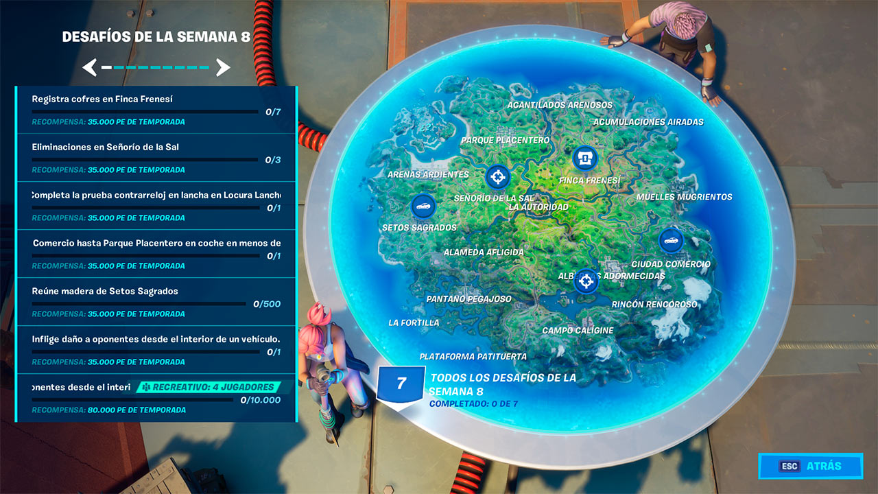 Desafíos semana 8 capítulo 2 temporada 3 de Fortnite