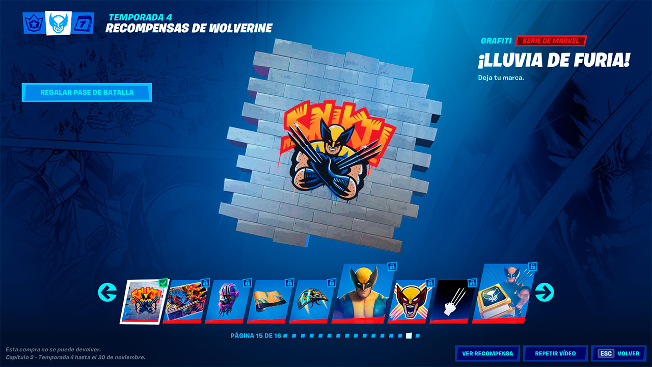 Recompensas desafíos Wolverine en Fortnite