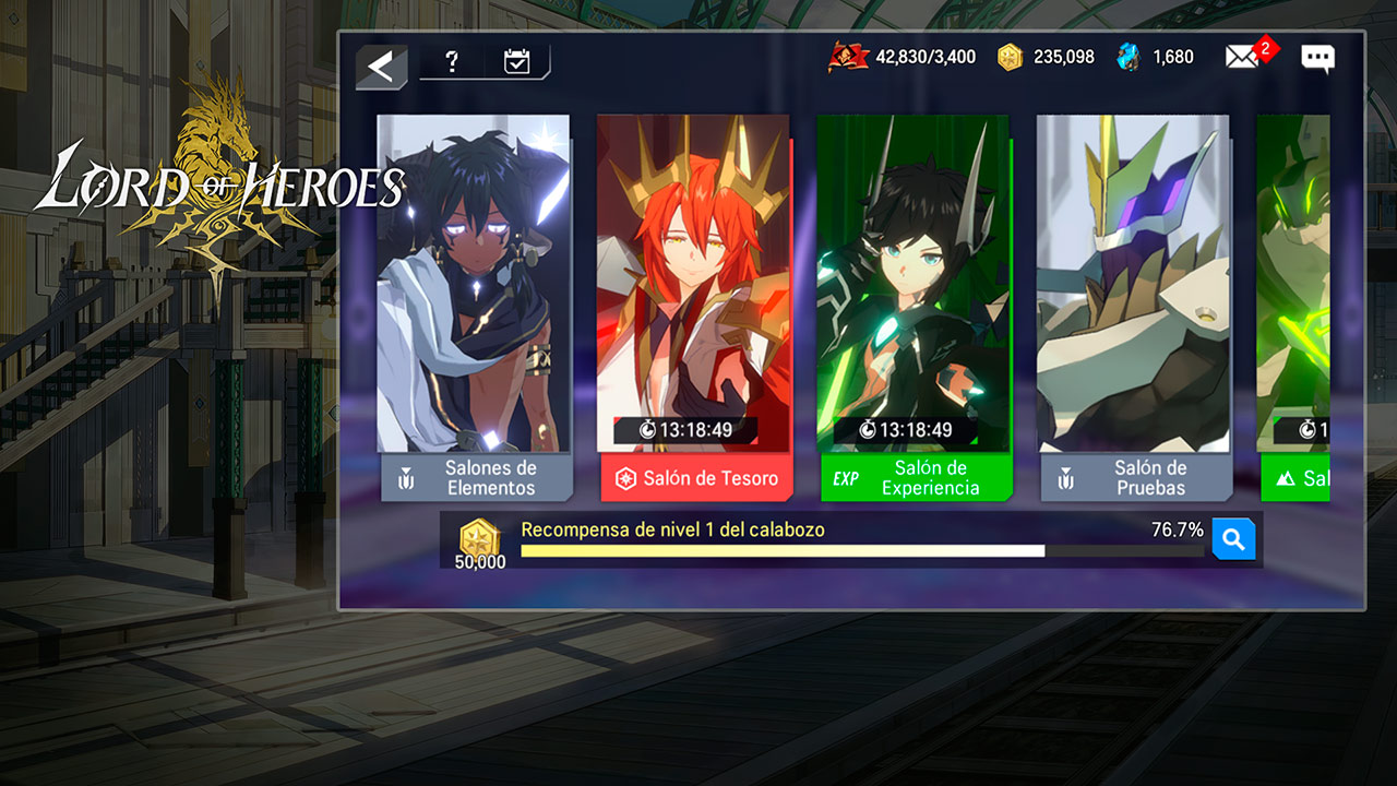 Salones Primordiales en Lord of Heroes