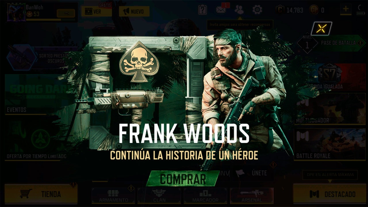 Lote Frank Woods en Call of Duty Mobile