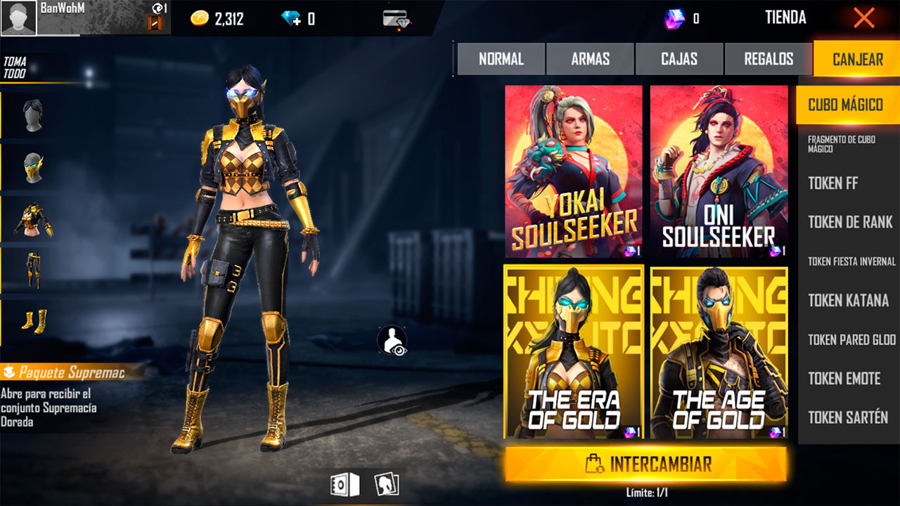 Tienda de Cubo Mágico en Free Fire