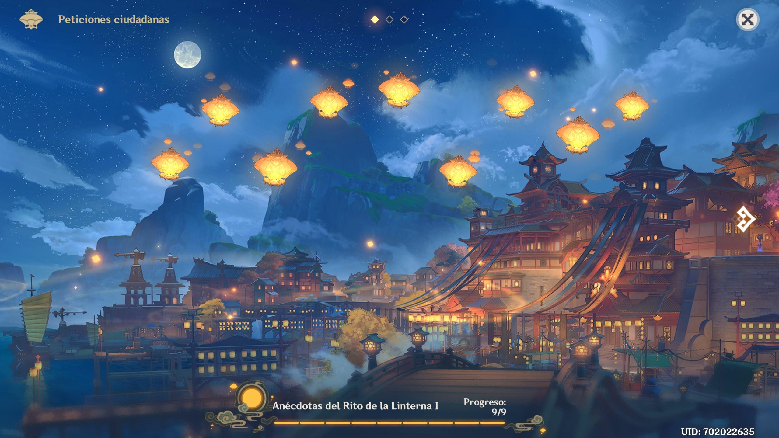 genshin impact evento rito de la linterna I anécdotas completadas