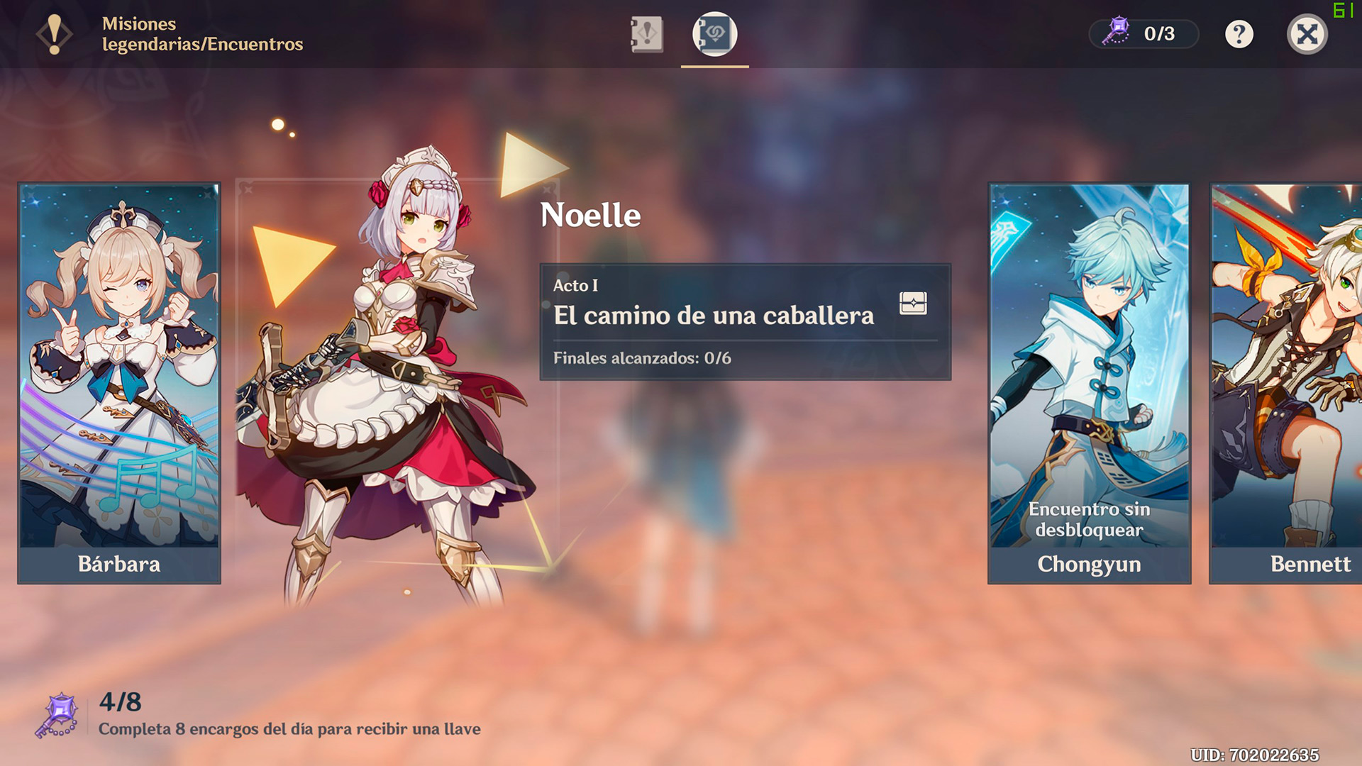 genshin impact el camino de una caballera portada