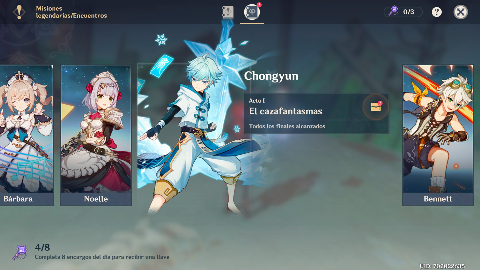 genshin impact recuerdos chongyun el cazafantasmas portada