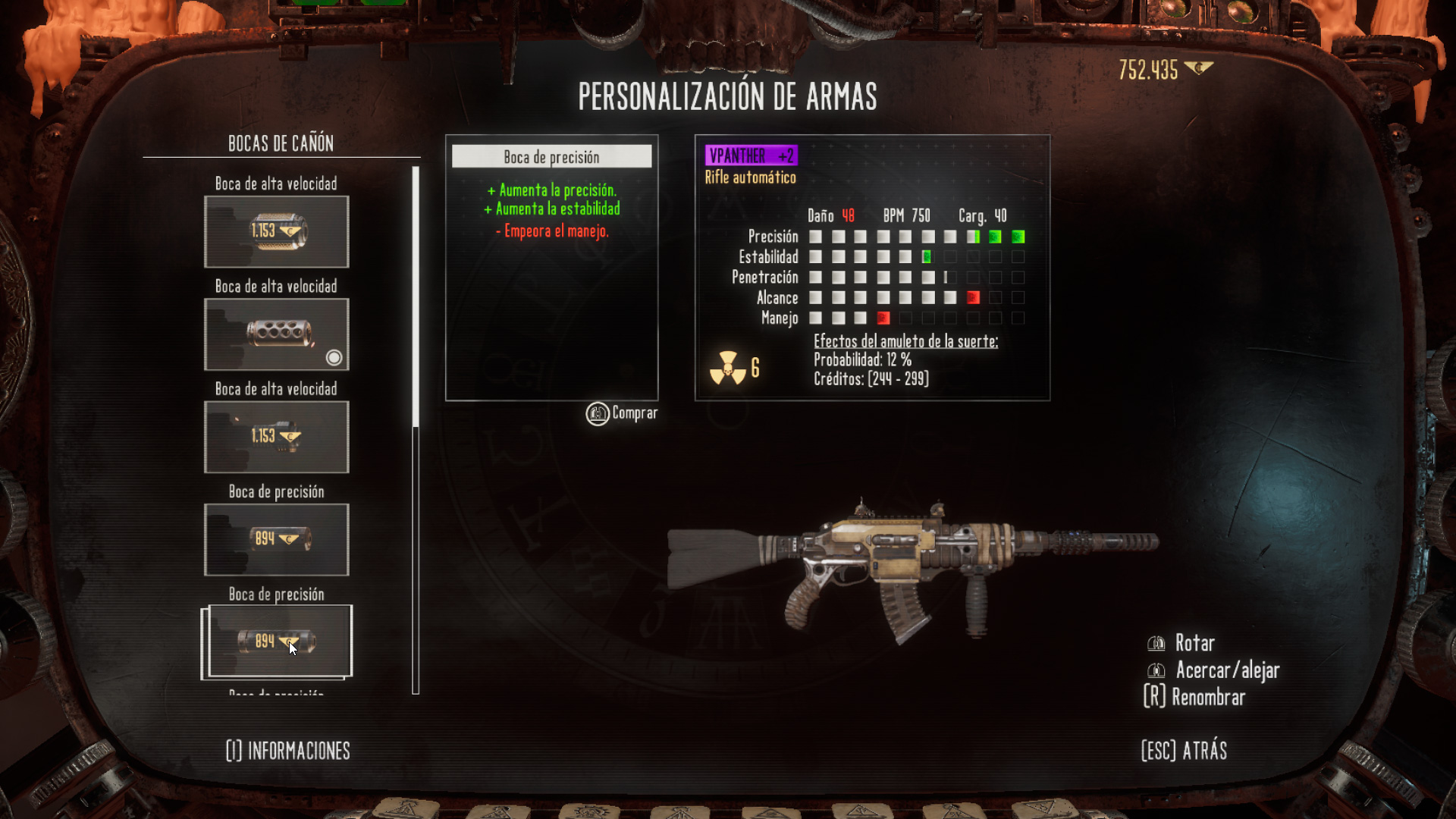Personalización de armas en Necromunda: Hired Gun