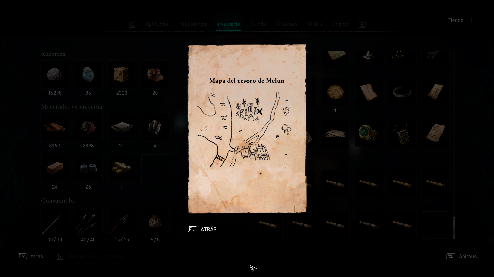 Mapa del tesoro de Melun en Assassin's Creed Valhalla