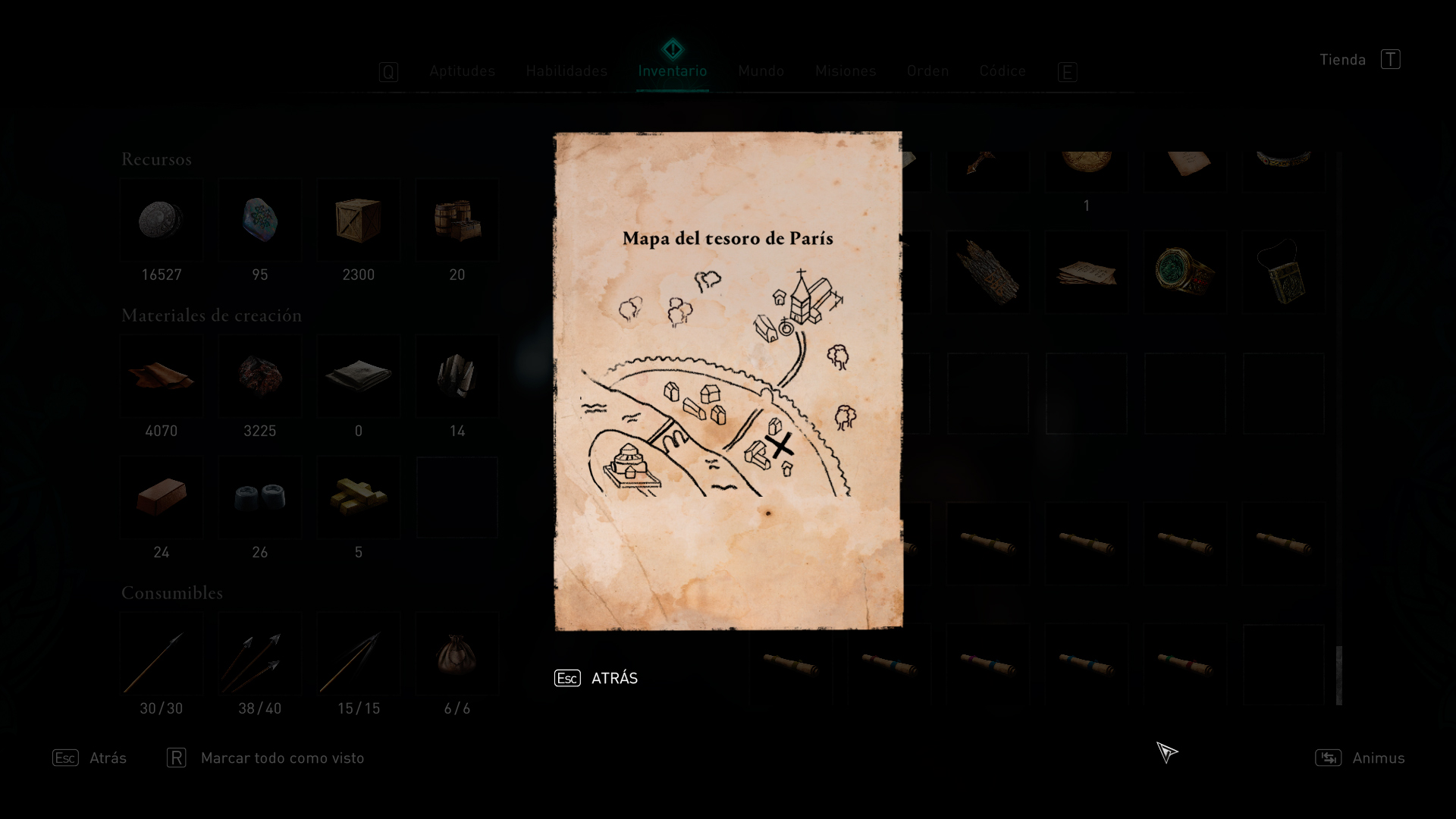 Mapa del tesoro de París en Assassin's Creed Valhalla